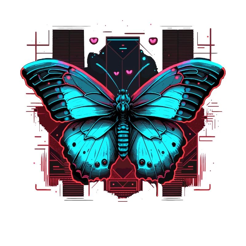 Monarch Vaporwave Butterfly