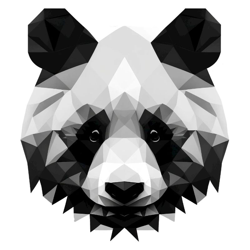 Minimalistischer Polygon-Panda