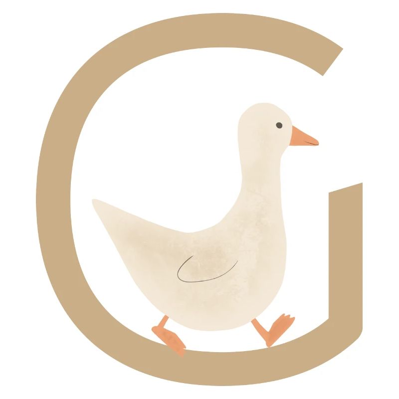 G - GANS - ABC, Alphabet, Buchstabe, Tier, Name