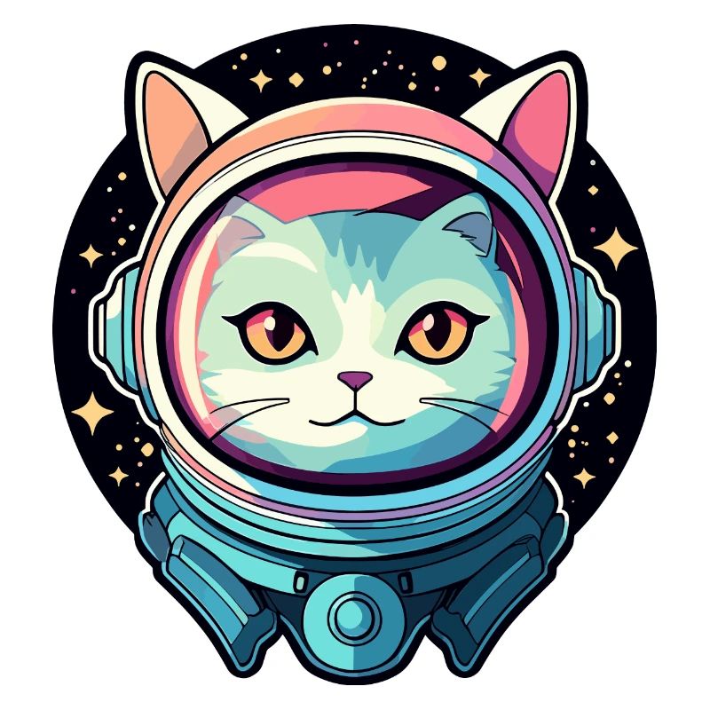 Cat Astronaut Illustration