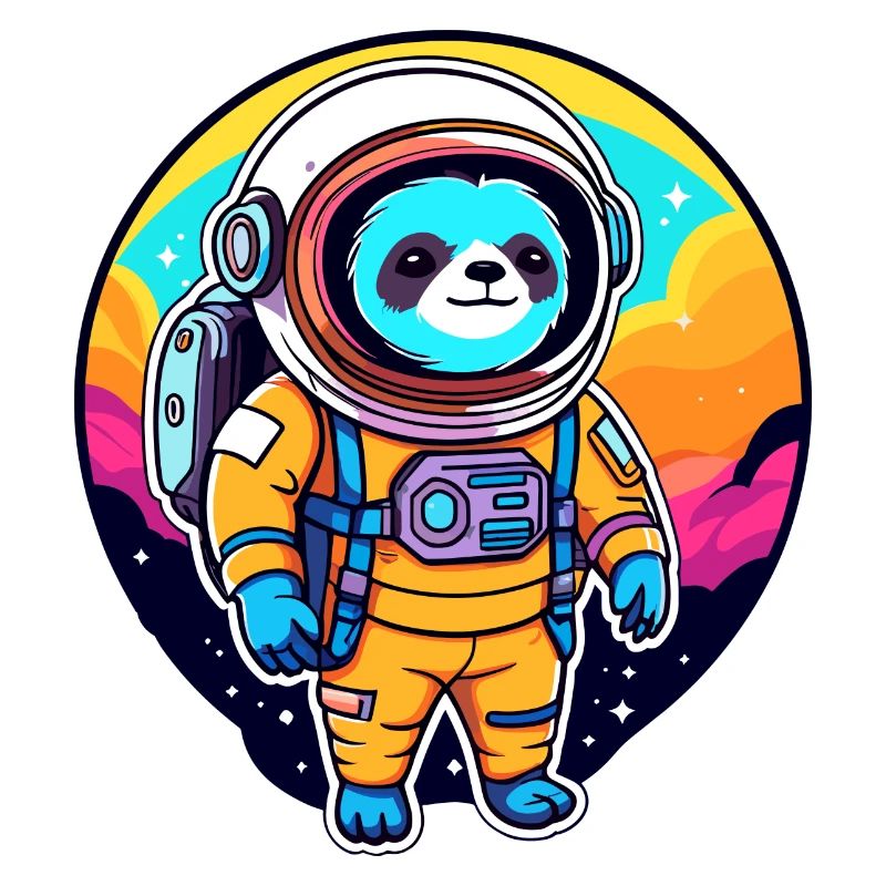 Sloth Astronaut Illustration