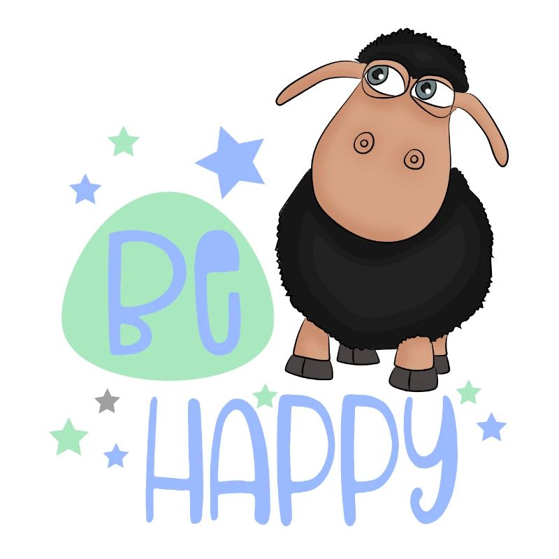 Black sheep - Be happy sheep - lucky charm