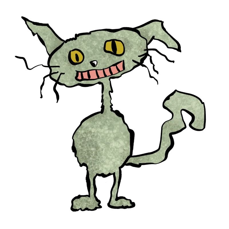 Chat drôle vert