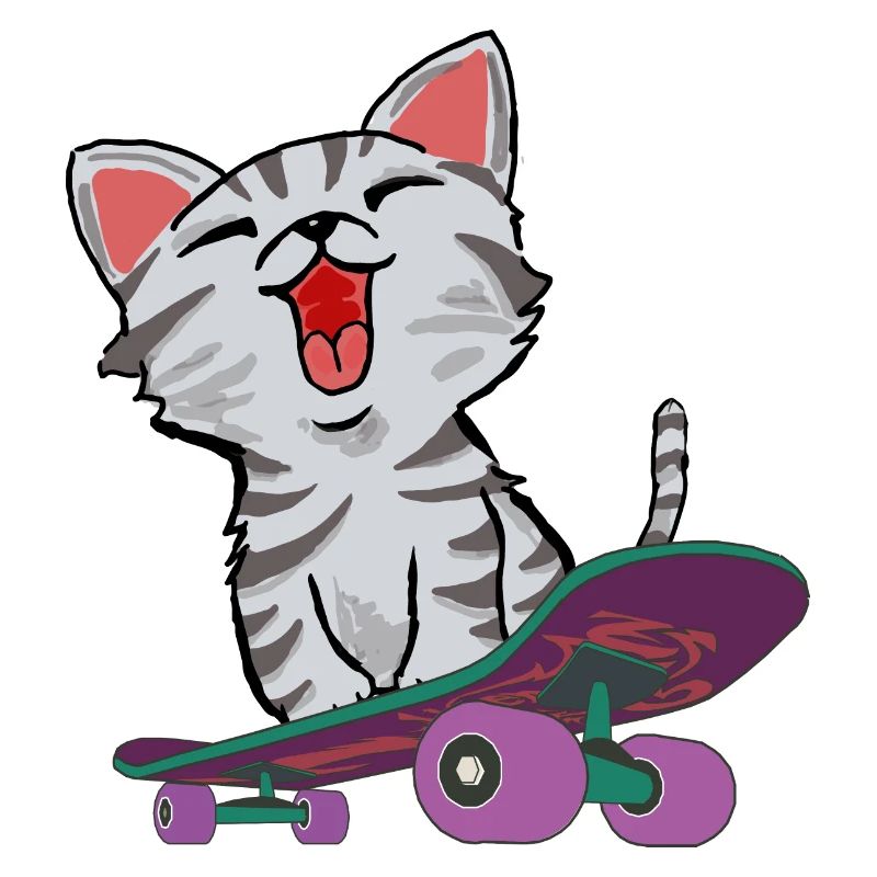 CAT ON SKATEBOARD