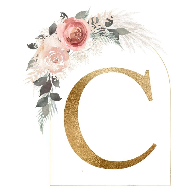 Customizable Monogram C Flower Arch