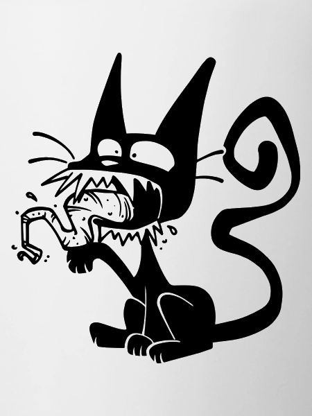 Blaack Cat licking paw