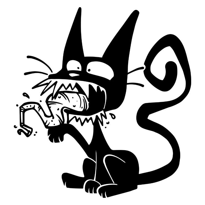 Blaack Katze leckt Pfote