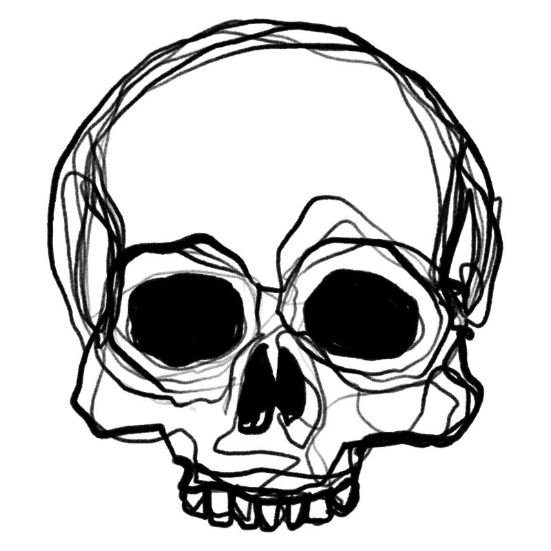 Skull - Bleistift-Zeichnung