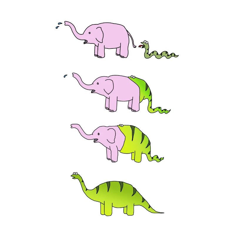 dinosaur snake elephant