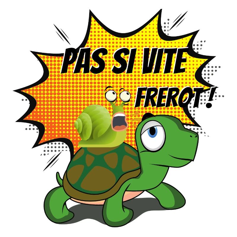 Tortue et escargot : "Pas si vite Frérot"