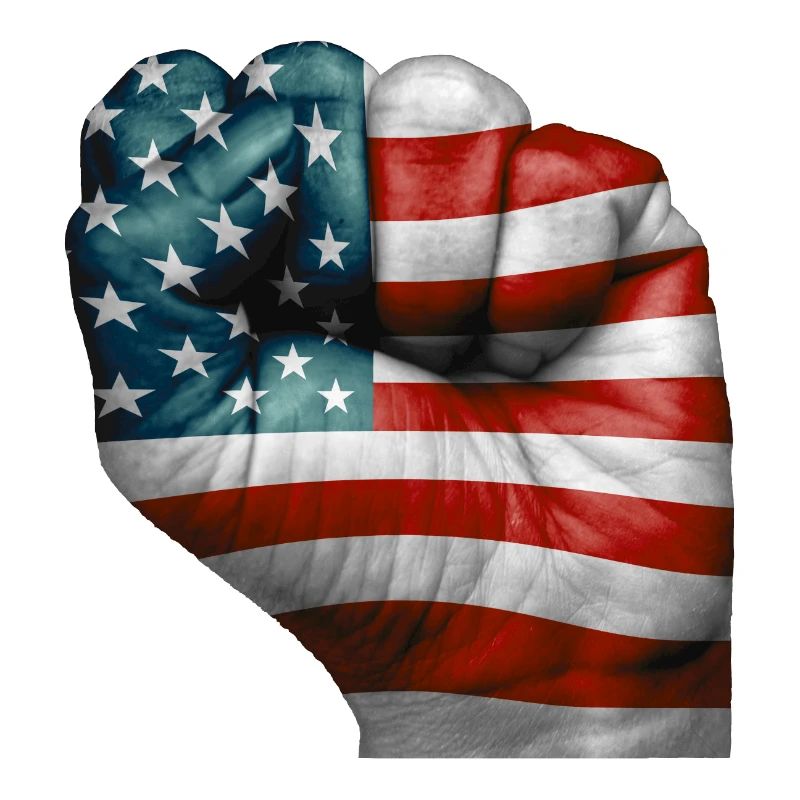 Drapeau américain peint sur un poing - USA