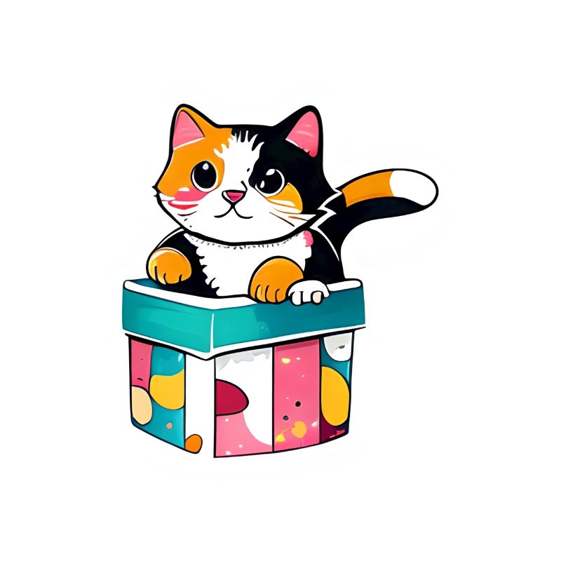 « Un chat curieux dans une boîte,