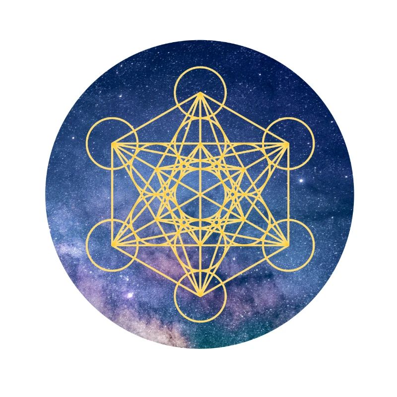 Cube de Métatron sur fond espace