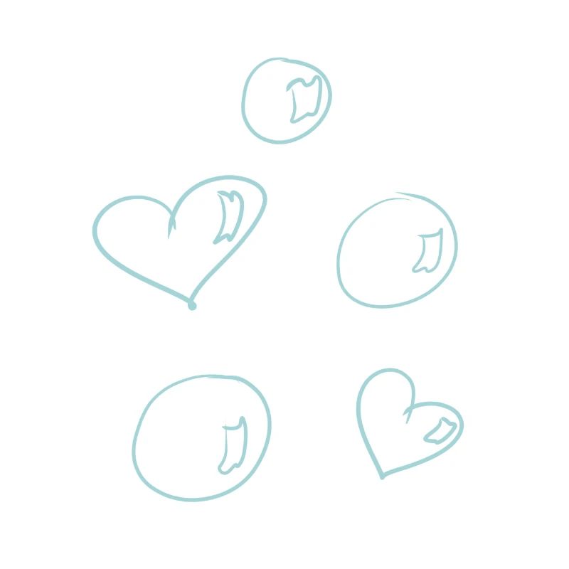 Soap bubbles hearts