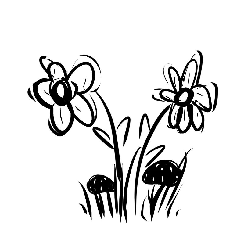 fleurs symbole motif de fleur rose herbe champignons
