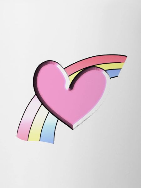 rainbow pink heart background