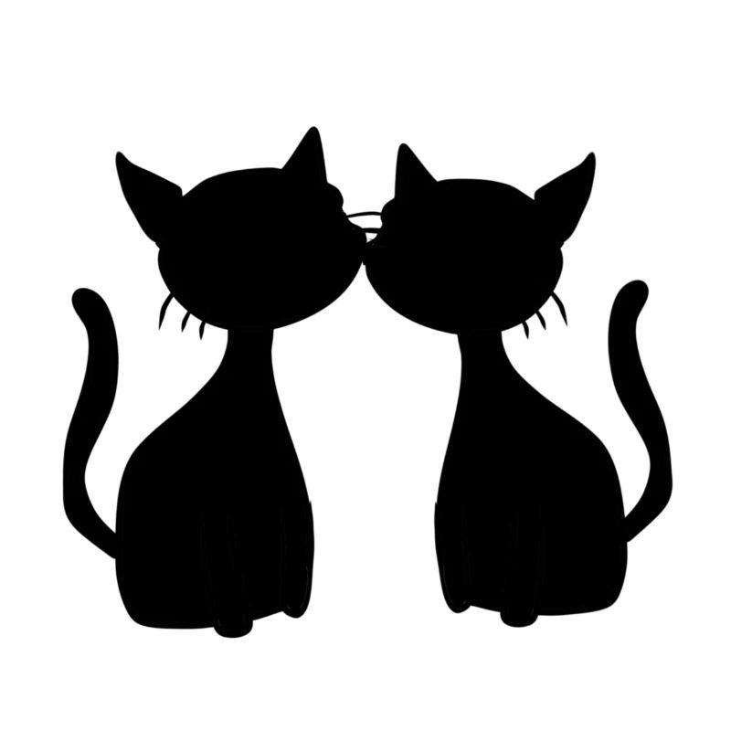 zwei Katzen Symbol Freunde Katze