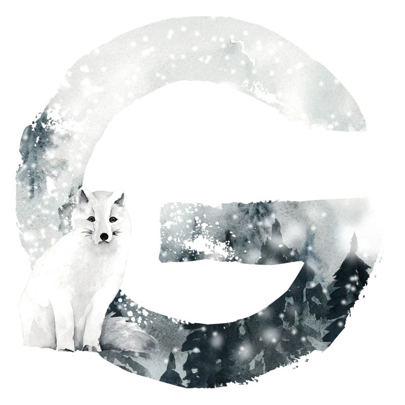 G – dekoratives Schriftzeichen – Winter