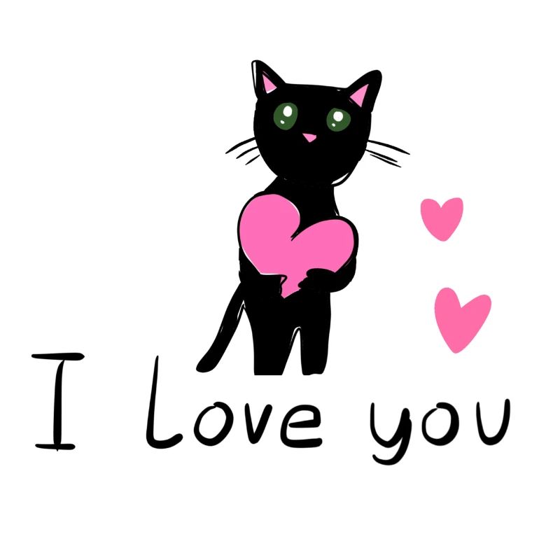Katze mit rosa Herz Tier liebe