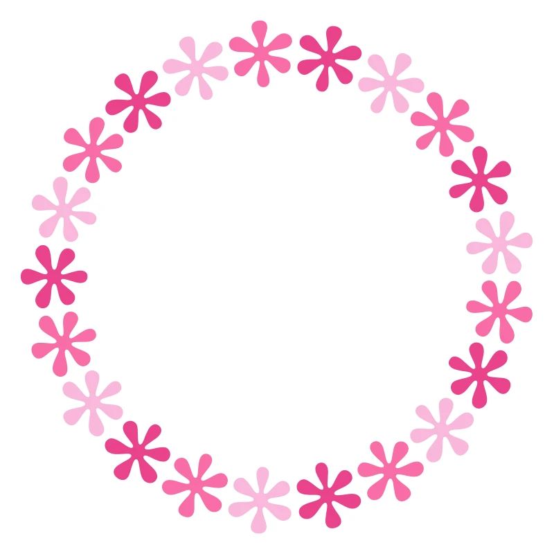 Pattern Frame Circle Flowers
