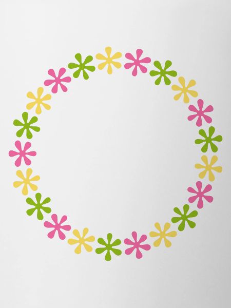Pattern Frame Circle Flowers
