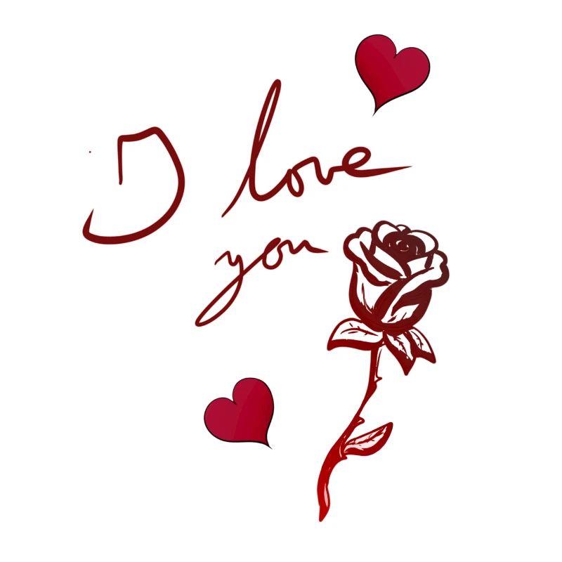 Je t’aime cœurs de fleurs de rose