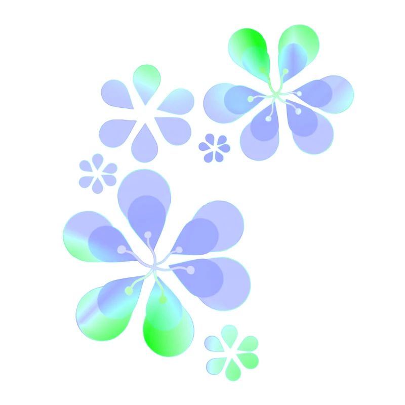 Purple Flower Pattern Shape Green
