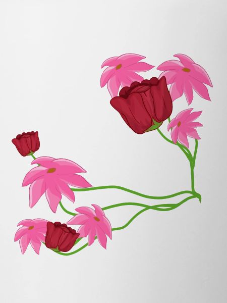 Pattern flowers pink plants