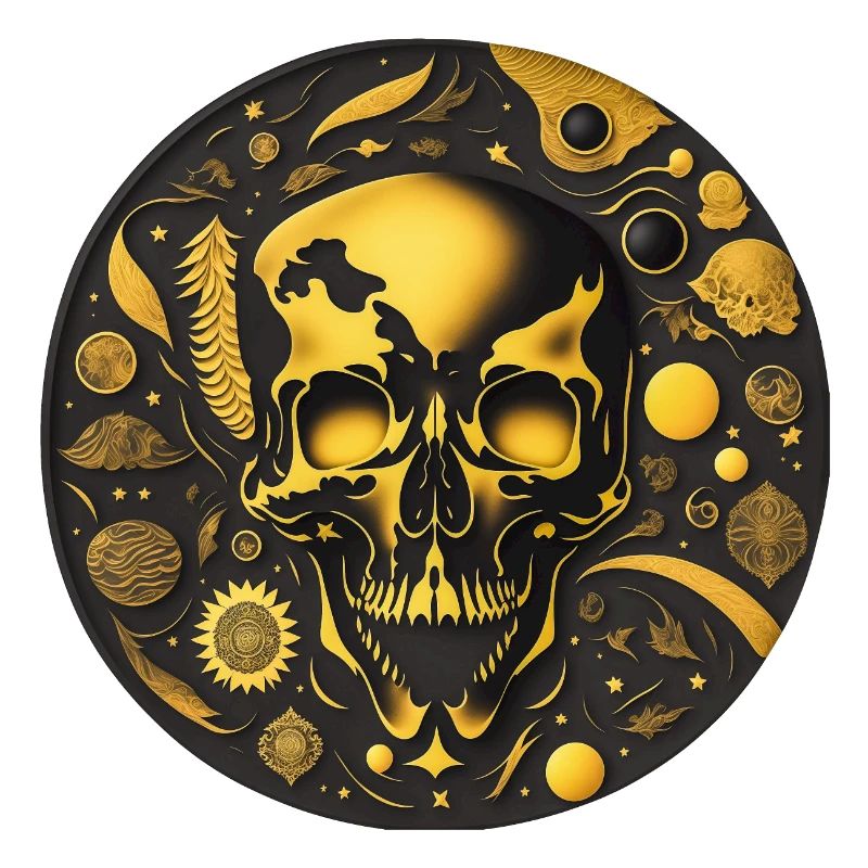 Totenkopf Kunst Rund