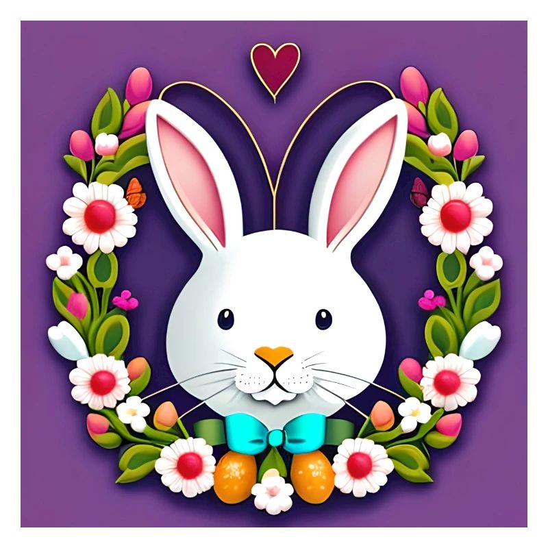 White Bunny Easter Bunny Flowers