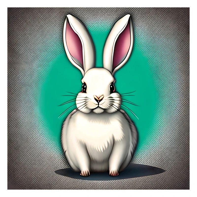Rabbit motif white rabbit white