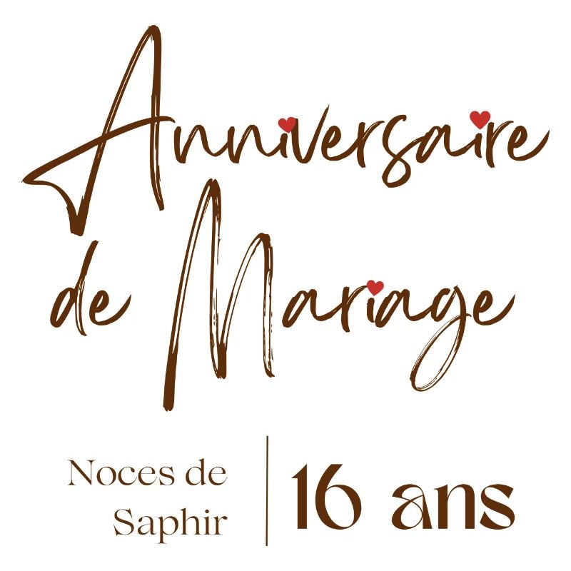 Anniversaire de mariage 16 ans Noces de Saphir
