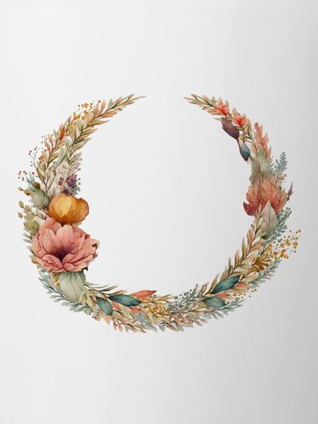 Flower wreath boho customizable