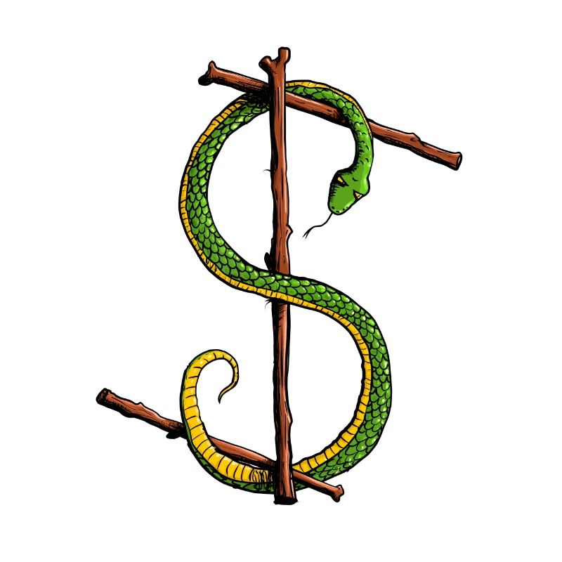 Rune Eihwaz mit Schlangenmotiv