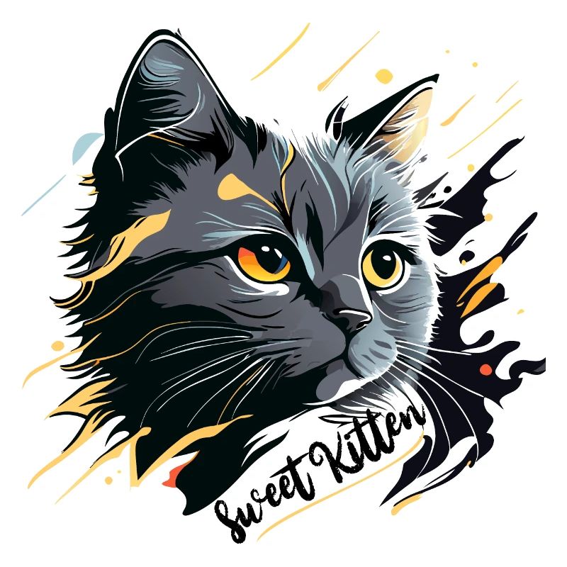 chaton gris, chat