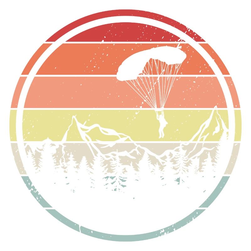 Paragliding Skydiving Gift Idea Retro