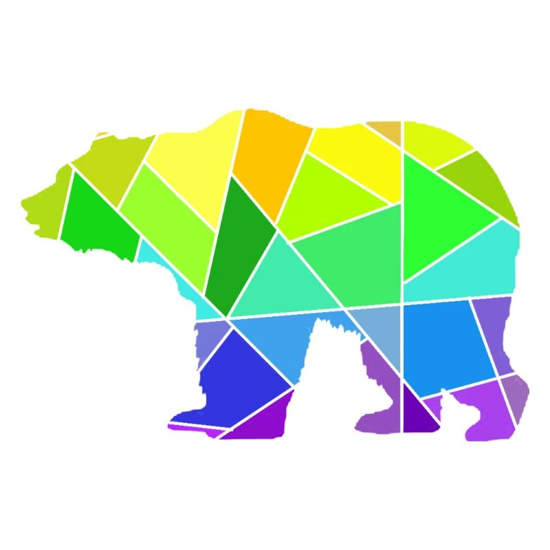 Bear Colorful Geometric Figures