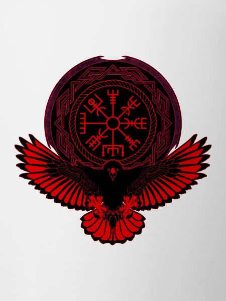 Eagle with Vegvisir symbol