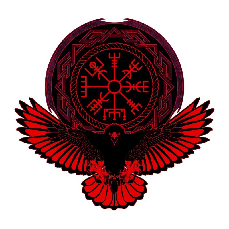 Eagle with Vegvisir symbol