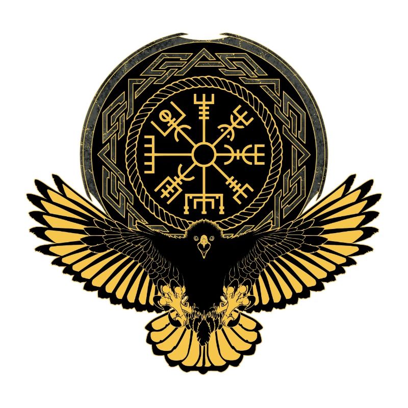 Aigle avec symbole Vegvisir
