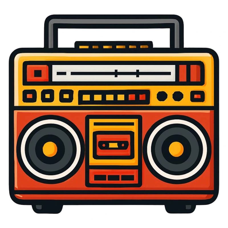 boombox rétro pop art