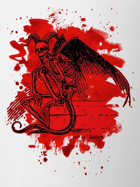 Sitting Demon – bleached red