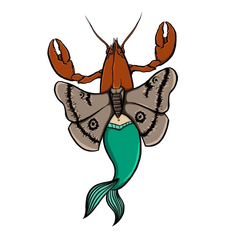 Lobster moth-mermaid