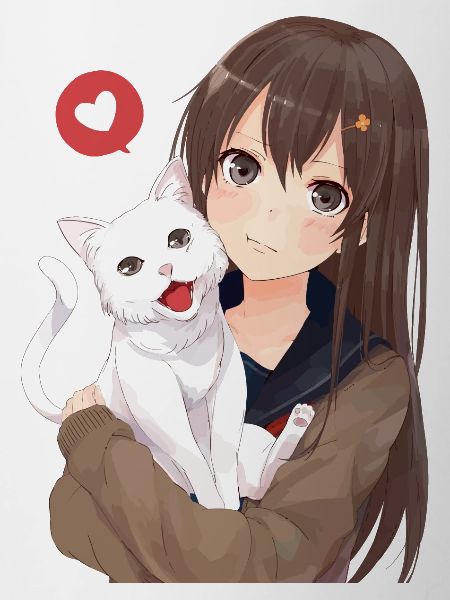 fille avec chat