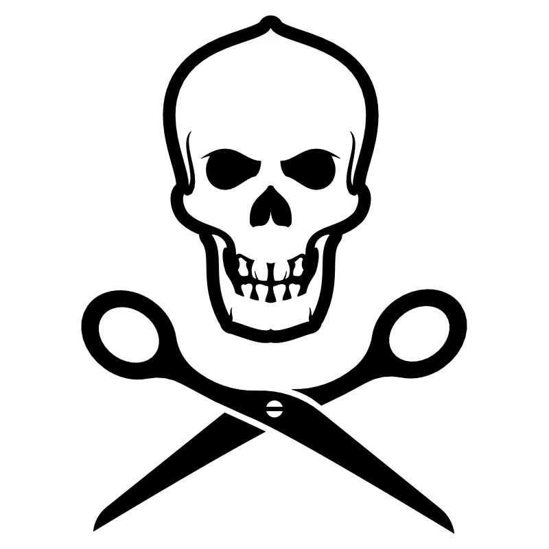 Totenkopf mit Schere