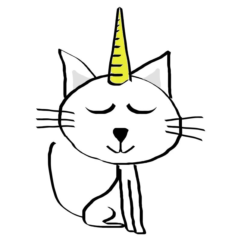 Katze Zeichnung Mieze Geschenk Geburtstag Einhorn