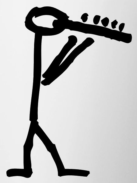 Musikant mit Querflöte