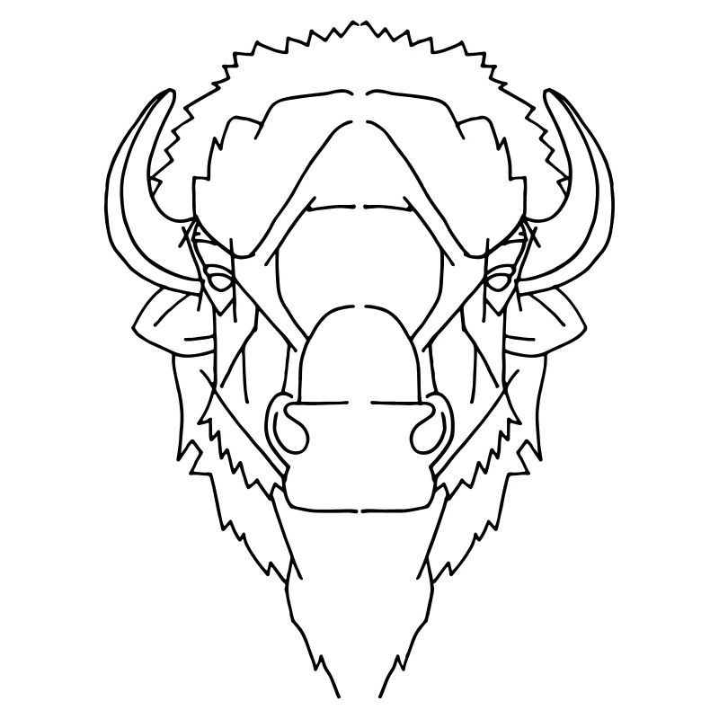 Büffel Bison Geometrisch Geschenk Farbe anpassbar!