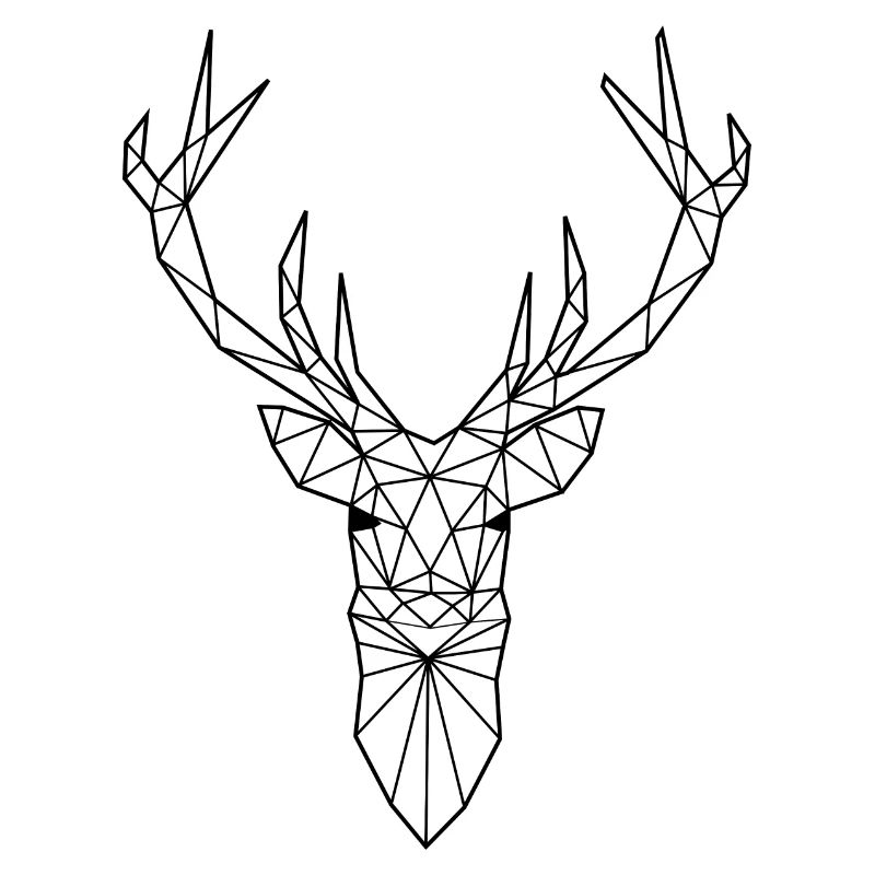 Kunst Hirsch-Bock geometrisch mit großem Geweih
