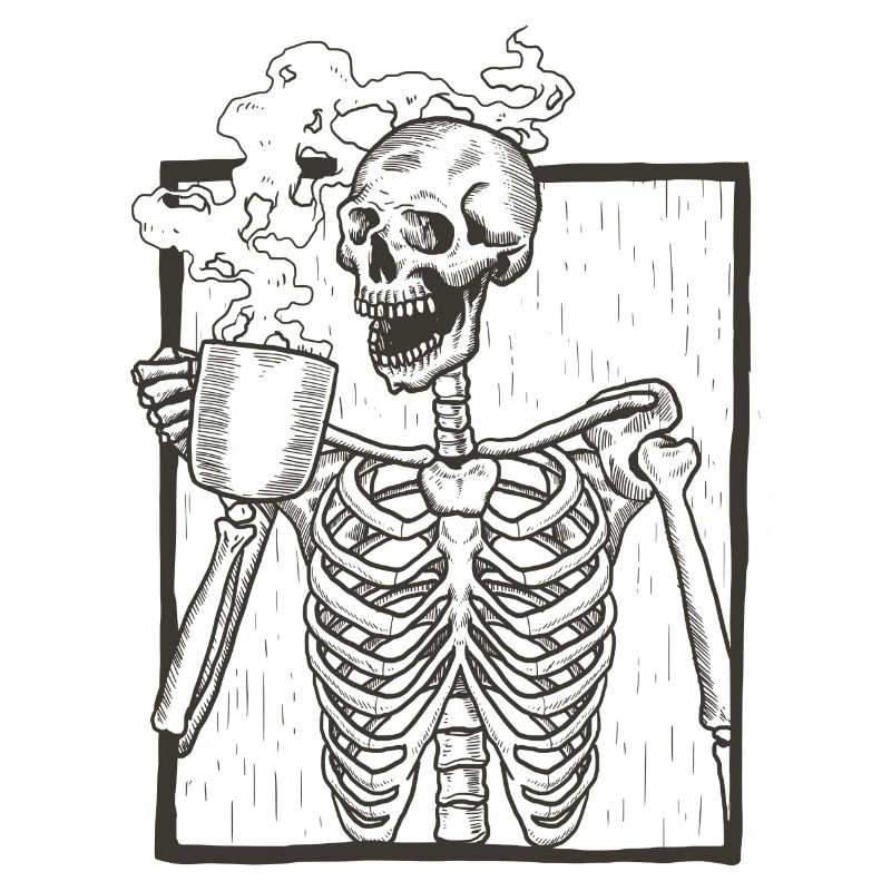 Skeleton portrait coffee gift